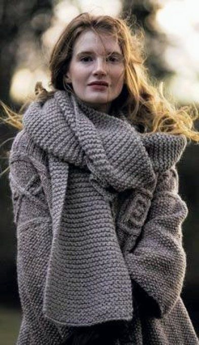 Écharpe femme en laine mérinos " fait mains" Betty"