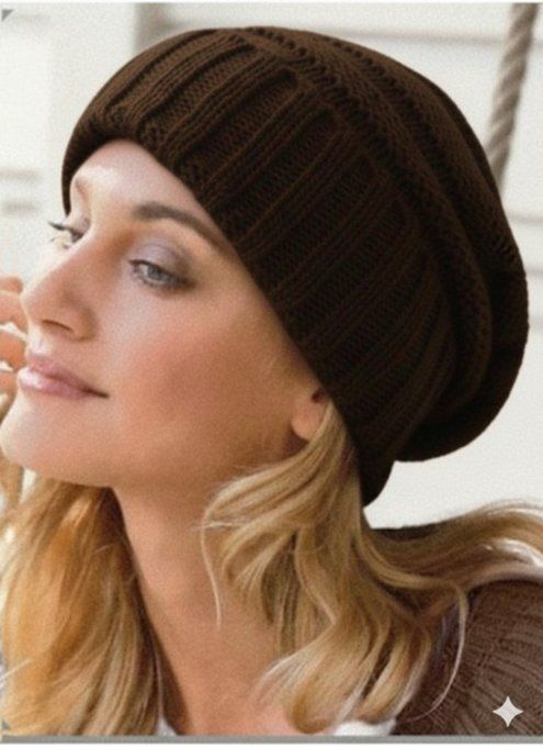 Bonnet femme en laine et cachemire effet "Slouchy"
