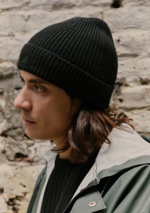 Bonnet homme tricoter à la main en Pur Cachemire