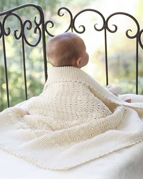 Couverture bleue en tricot pour bébé - personnalisable