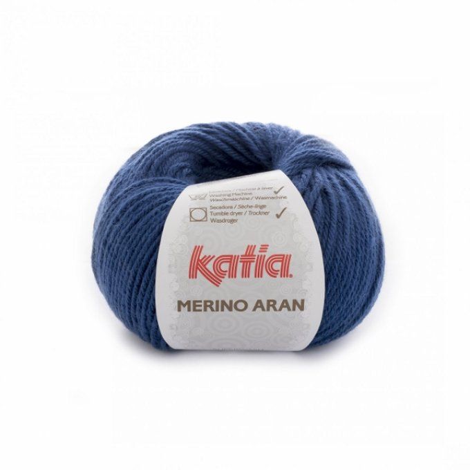 Laine Katia MERINO ARAN 57 - Bleu nocturne
