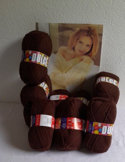 Kit tricot Laine DULCE Lanas Stop 724 marron