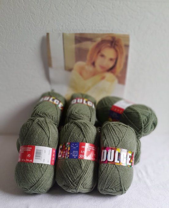 Kit tricot Laine DULCE Lanas Stop 067 vert foncé
