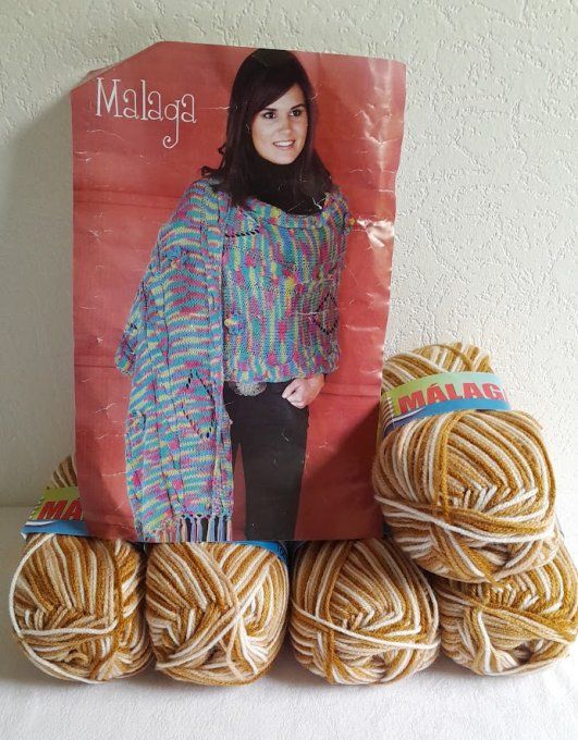 Kit tricot Malaga de Lanas Stop 277 marron beige