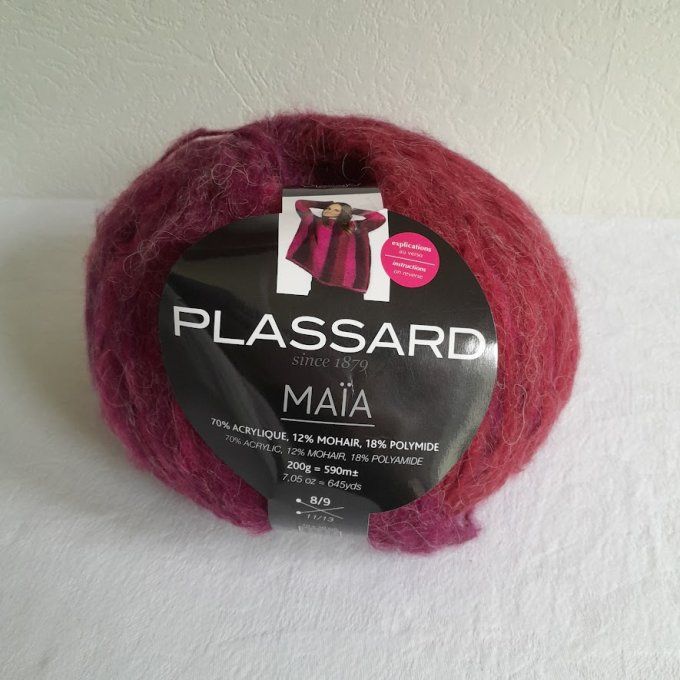 1 pelote de Laine MAÏA Plassard 106 Bordeaux Rose = 1 pull