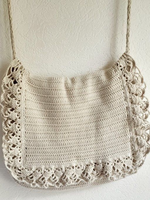 Sac à main ou sac de plage fait main aux crochet